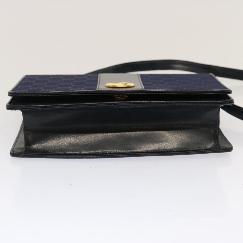 GUCCI GG Canvas Shoulder Bag Navy Black - Picture 9 of 16